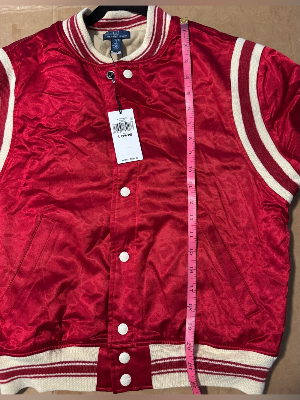 Polo Ralph Lauren Big Boys Polo Ball Satin Rally Jacket - Picture 9 of 10